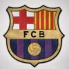 drewniany herb klubu – fc barcelona | wielowarstwowa dekoracja 3d