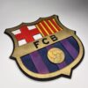 drewniany herb klubu – fc barcelona | wielowarstwowa dekoracja 3d