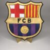 drewniany herb klubu – fc barcelona | wielowarstwowa dekoracja 3d