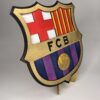drewniany herb klubu – fc barcelona | wielowarstwowa dekoracja 3d