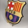 drewniany herb klubu – fc barcelona | wielowarstwowa dekoracja 3d